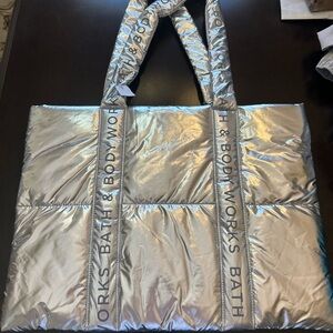 Bath & Body Works Silver Tote Bag